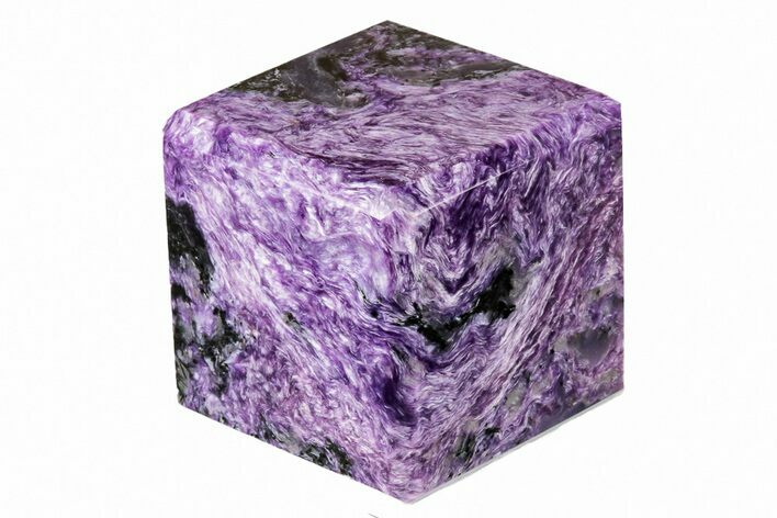 Polished Purple Charoite Cube - Siberia #194228